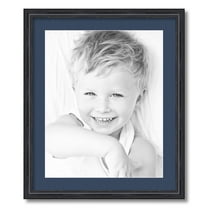 ArtToFrames 20x24 Matted Picture Frame with 16x20 Single Mat Photo Opening Framed in 1.25 Black Stain on Solid Red Oak and 2 Midnight Blue Mat (FWM-4083-20x24)
