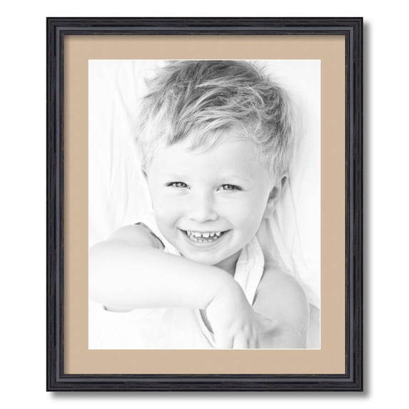 ArtToFrames 20x24 Matted Picture Frame with 16x20 Single Mat Photo Opening Framed in 1.25 Black Stain on Solid Red Oak and 2 Scotch Mist Mat (FWM-4083-20x24)