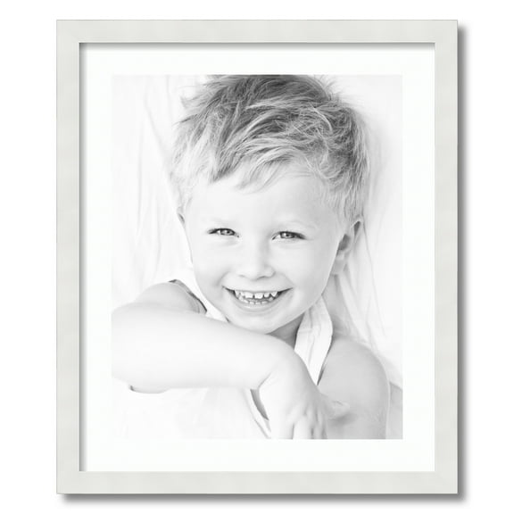 ArtToFrames 20x24" Matted Picture Frame with 16x20" Single Mat Photo Opening Framed in 1.25" Satin White Frame and 2" Super White Mat (FWM-3966-20x24)