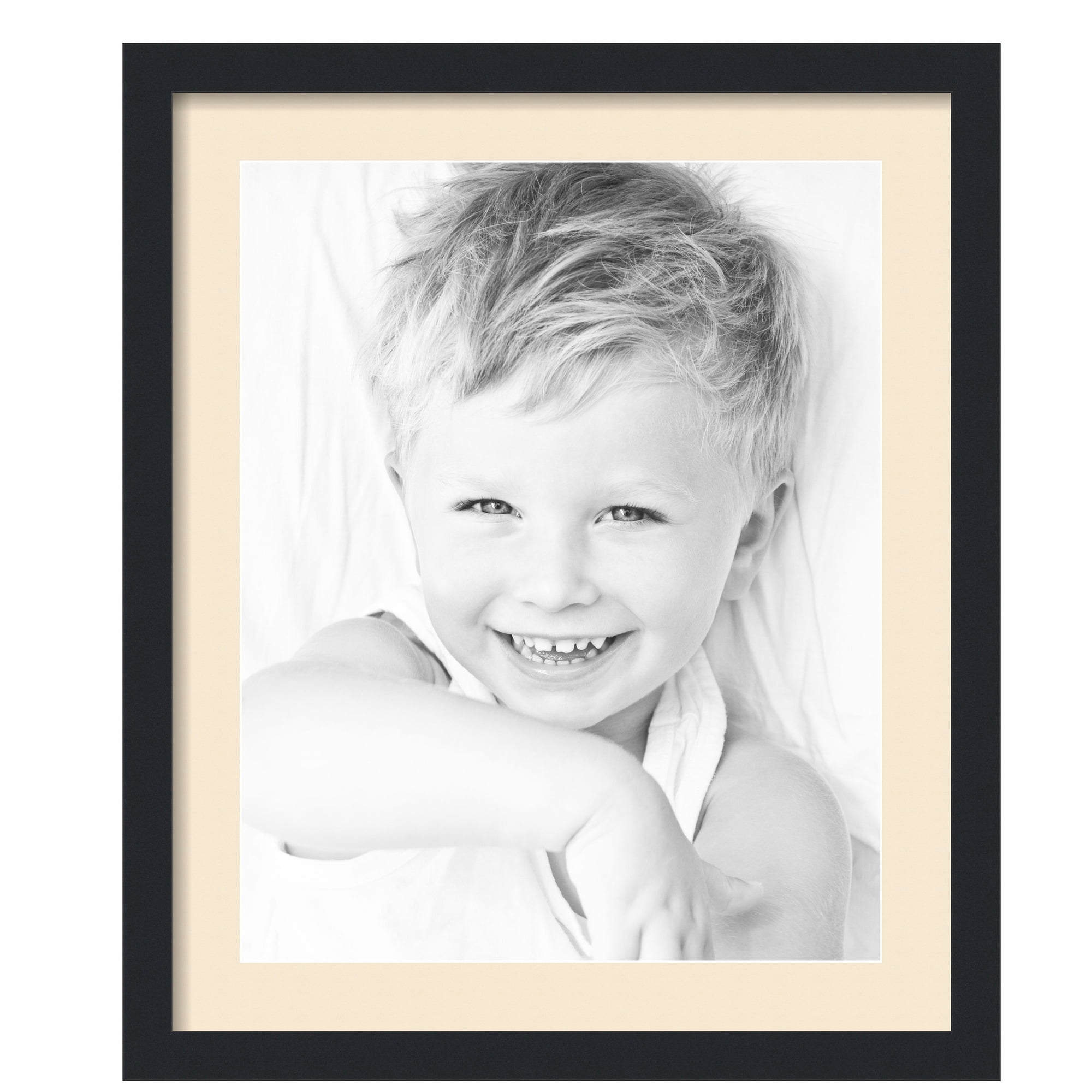 ArtToFrames 20x24" Matted Picture Frame with 16x20" Single Mat Photo Opening Framed in 1.25" Satin Black and 2" Alabaster Mat (FWM-3926-20x24)