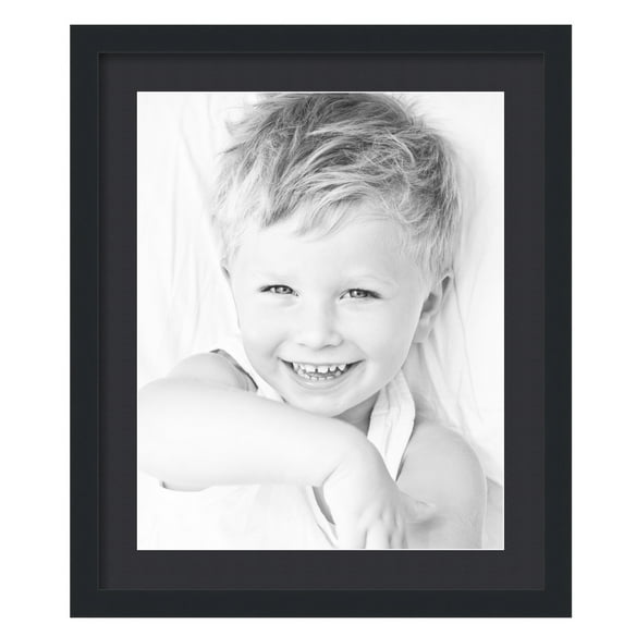 ArtToFrames 20x24" Matted Picture Frame with 16x20" Single Mat Photo Opening Framed in 1.25" Satin Black and 2" Black Mat (FWM-3926-20x24)