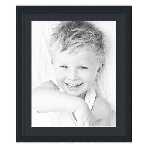ArtToFrames 20x24" Matted Picture Frame with 16x20" Single Mat Photo Opening Framed in 1.25" Satin Black and 2" Black Mat (FWM-3926-20x24)