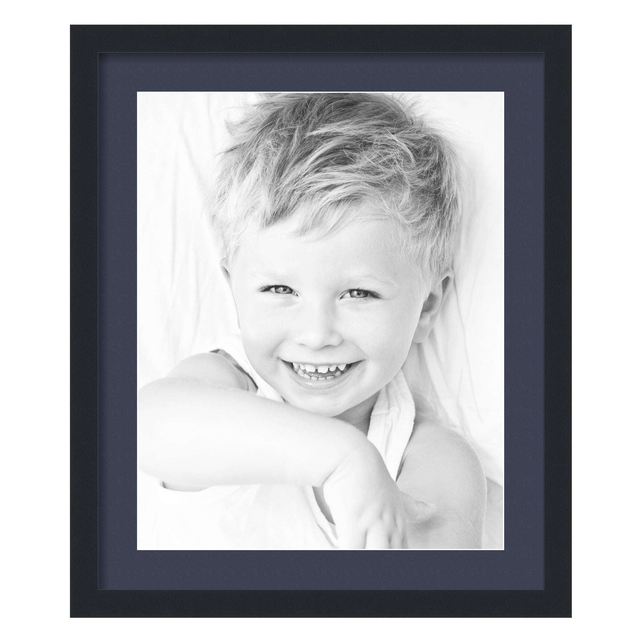 ArtToFrames 20x24" Matted Picture Frame with 16x20" Single Mat Photo Opening Framed in 1.25" Satin Black and 2" Blue Jay Mat (FWM-3926-20x24)