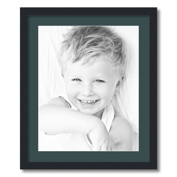 ArtToFrames 20x24 Matted Picture Frame with 16x20 Single Mat Photo Opening Framed in 1.25 Satin Black and 2 Evergreen Mat (FWM-3926-20x24)