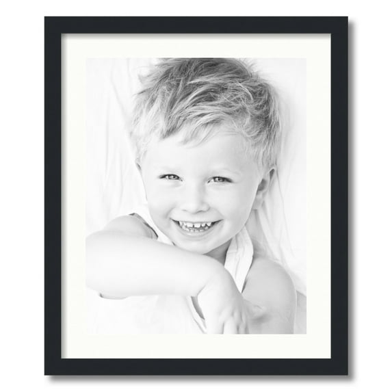 ArtToFrames 20x24 Matted Picture Frame with 16x20 Single Mat Photo Opening Framed in 1.25 Satin Black and 2 Fabric White Mat (FWM-3926-20x24)
