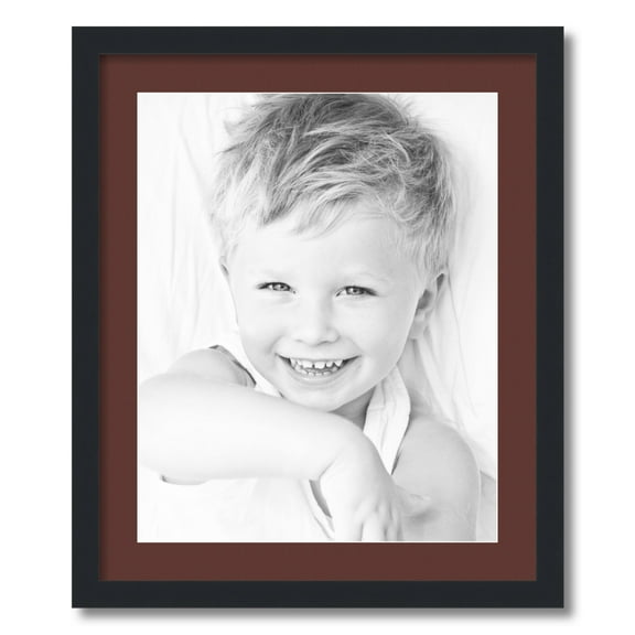 ArtToFrames 20x24 Matted Picture Frame with 16x20 Single Mat Photo Opening Framed in 1.25 Satin Black and 2 Maroon Mat (FWM-3926-20x24)