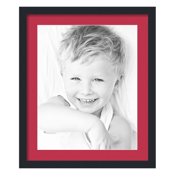 ArtToFrames 20x24" Matted Picture Frame with 16x20" Single Mat Photo Opening Framed in 1.25" Satin Black and 2" Rouge Mat (FWM-3926-20x24)