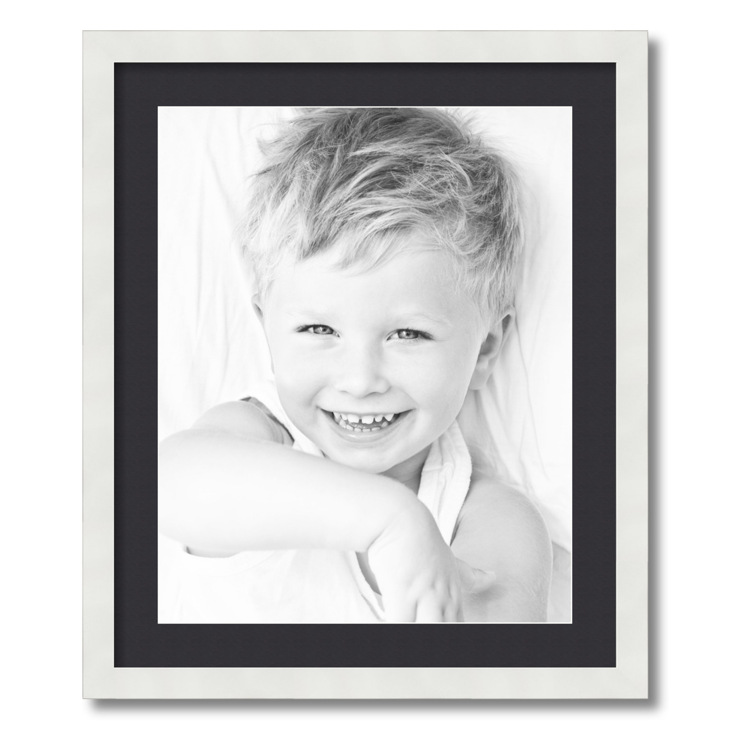 Mainstays 20x24 Matted to 16x20 Rounded Black Poster Picture Frame, Set