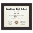 thumbnail image 1 of ArtToFrames 20x24 inch Diploma Frame - Framed in Traditional Cherry with Steps with Black and Gold Mats, Comes with Regular Plexi Glass and Sawtooth Hanger for Wall Hanging (D-4165-20x24), 1 of 4