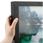 ArtToFrames 20x24 inch Woodgrain Black Shadowbox 2.5 inch Tall Picture Frame, Black 20" x 24" Wood Poster Frame WOM-5141