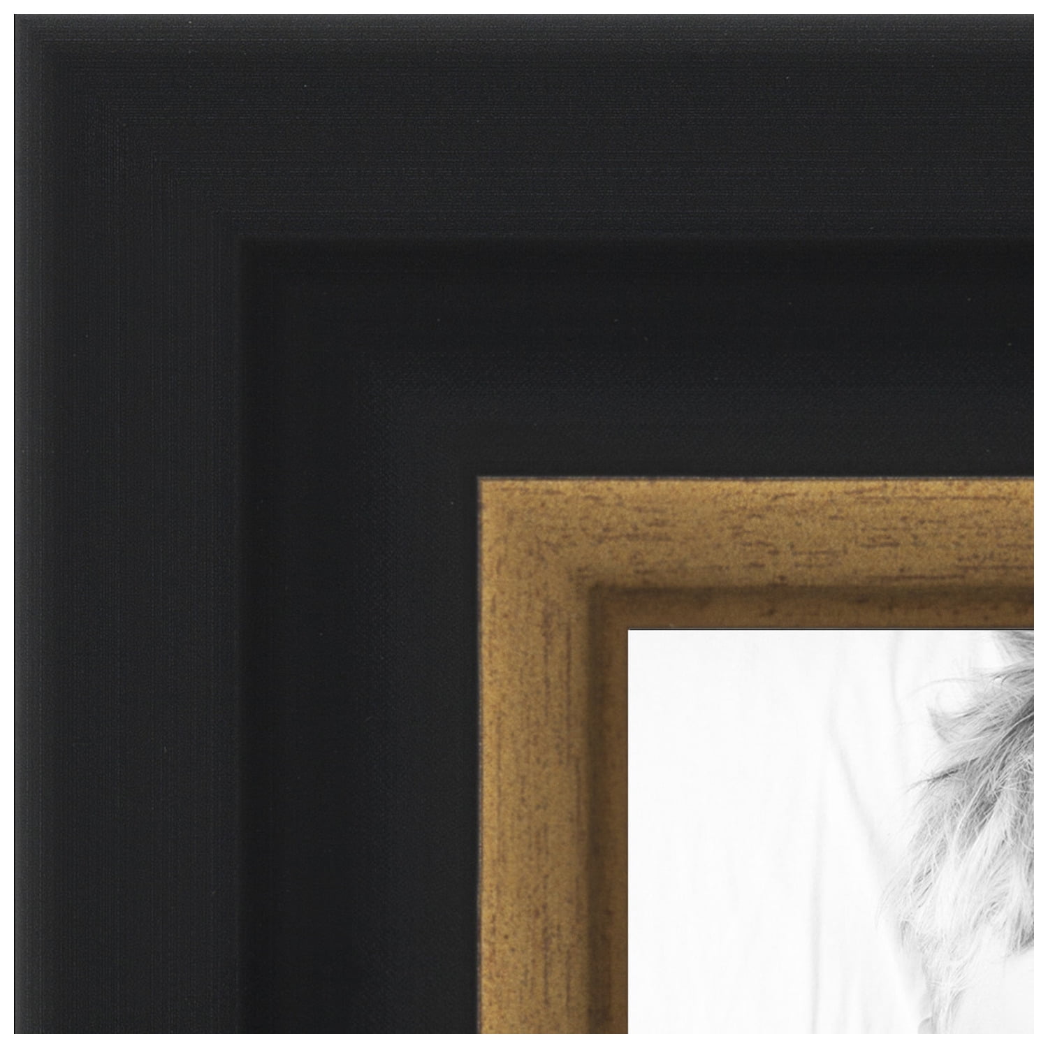 ArtToFrames 20x27 inch Black Velvet with Gold Picture Frame, Black MDF Poster Frame (4690)