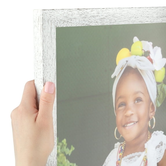 ArtToFrames 20x28 Inch Distressed White Picture Frame, This White Wood Poster Frame is Great for Your Art or Photos, Comes with 060 Plexi Glass (4484)