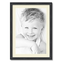 ArtToFrames 20x28 Matted Picture Frame with 16x24 Single Mat Photo Opening Framed in 1.25 Black Stain on Solid Red Oak and 2 Ivory Mat (FWM-4083-20x28)