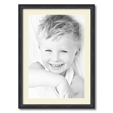 ArtToFrames 20x28 Matted Picture Frame with 16x24 Single Mat Photo Opening Framed in 1.25 Black Stain on Solid Red Oak and 2 Ivory Mat (FWM-4083-20x28)