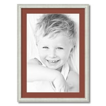 ArtToFrames 20x28 Matted Picture Frame with 16x24 Single Mat Photo Opening Framed in 1.25 Off White Wash on Ash and 2 Cognac Mat (FWM-4098-20x28)
