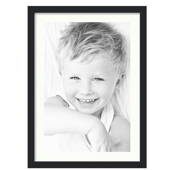ArtToFrames 20x28" Matted Picture Frame with 16x24" Single Mat Photo Opening Framed in 1.25" Satin Black and 2" Porcelain Mat (FWM-3926-20x28)