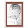 thumbnail image 1 of ArtToFrames 20x28" Matted Picture Frame with 16x24" Single Mat Photo Opening Framed in 1.25" Satin White Frame and 2" Cognac Mat (FWM-3966-20x28), 1 of 8