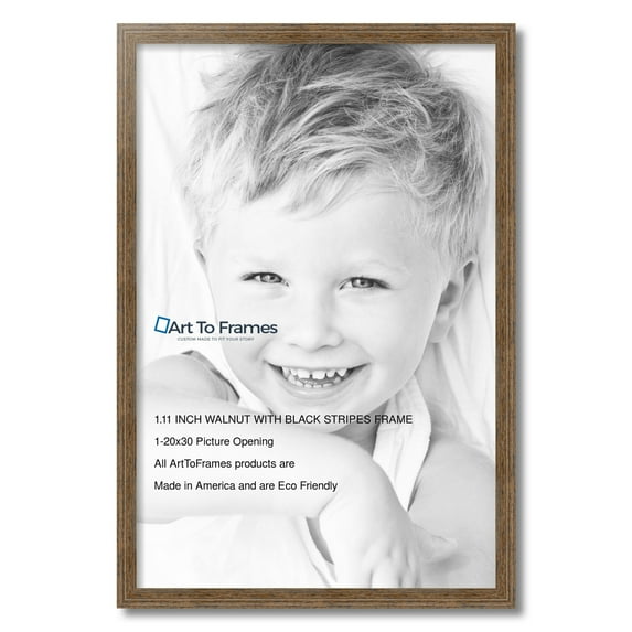 ArtToFrames 20x30" Brown Picture Frame, Brown Wood Poster Frame, with Regular Acrylic and Foam Backing 3/16 inch (FBPL-4717)