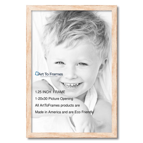 ArtToFrames 20x30 Inch Knotty Pines Pecan with White Wash Picture Frame, This White Wood Poster Frame is Great for Your Art or Photos, Comes with 060 Plexi Glass (4771)