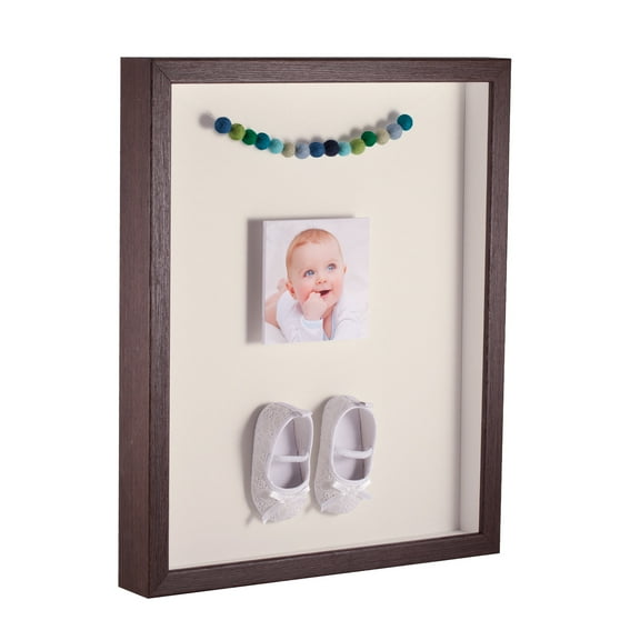 ArtToFrames 20x30 Inch Shadow Box Picture Frame, with a Verlinga Brown 1 Wide Shadowbox frame and Brilliant White Mat Backing (4656)