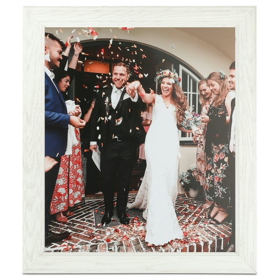 ArtToFrames 20x30" White Picture Frame, White Wood Poster Frame, with Regular Acrylic and Foam Backing 3/16 inch (FBPL-4098)