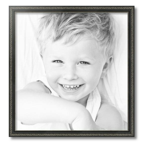 ArtToFrames 21" x 22" Antique Black Picture Frame, 21x22 inch Black Wood Poster Frame (WOM-5106)
