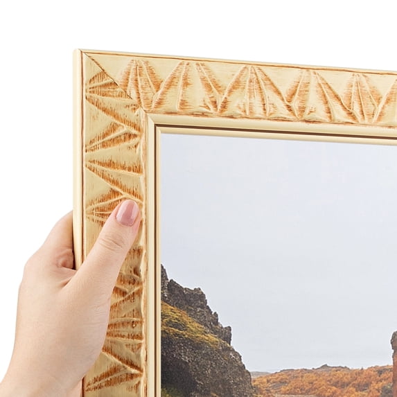 ArtToFrames 21" x 31" Ivory Picture Frame, 21x31 inch White Wood Poster Frame (WOM-4946)