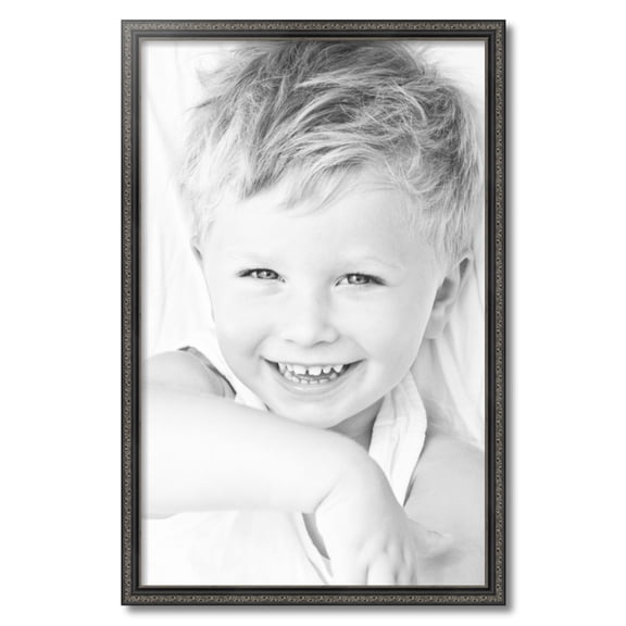 ArtToFrames 21" x 33" Antique Black Picture Frame, 21x33 inch Black Wood Poster Frame (WOM-5106)