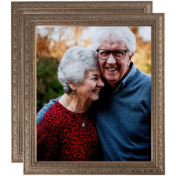 ArtToFrames 21" x 36" Silver Victorian Emboss Picture Frame, 21x36 inch Silver Wood Poster Frame (WOM-5082), 2 Pack