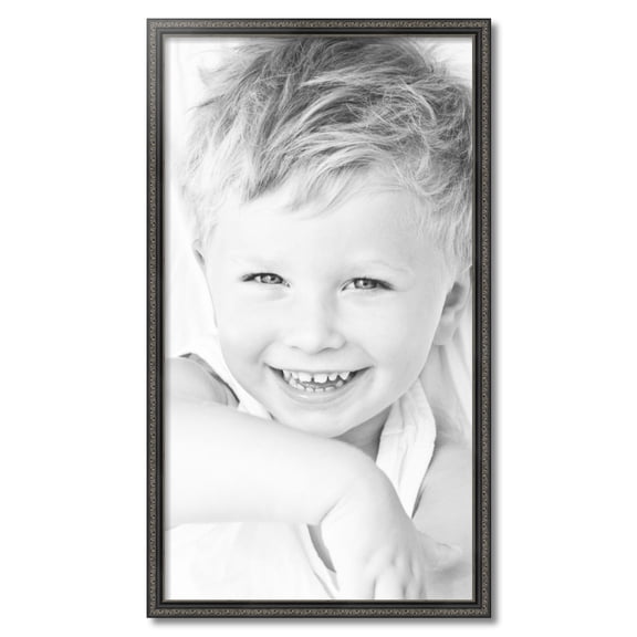 ArtToFrames 21" x 38" Antique Black Picture Frame, 21x38 inch Black Wood Poster Frame (WOM-5106)