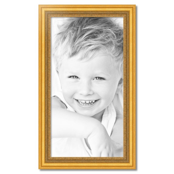 ArtToFrames 21" x 40" Traditional (real) Gold Leaf Picture Frame, 21x40 inch Gold Wood Poster Frame (WOM-4528)