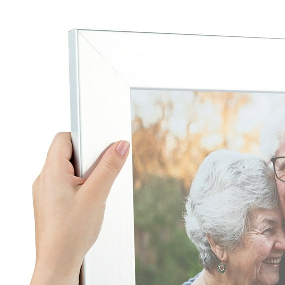 ArtToFrames 21" x 48" Light Silver Picture Frame, 21x48 inch Silver Wood Poster Frame (WOM-4827)