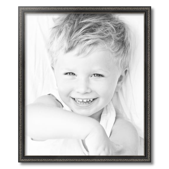 ArtToFrames 21x25 inch Antique Black Picture Frame, Black 21" x 25" Wood Poster Frame (WOM-5106) 1234