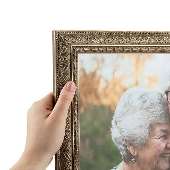 ArtToFrames 22" x 25" Silver Victorian Emboss Picture Frame, 22x25 inch Silver Wood Poster Frame (WOM-5082)