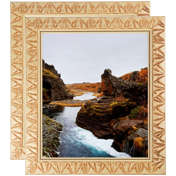 ArtToFrames 22" x 28" Ivory Picture Frame, 22x28 inch White Wood Poster Frame (WOM-4946), 2 Pack