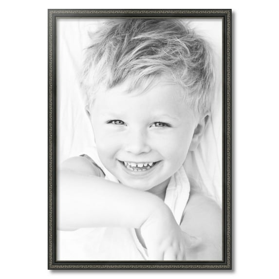 ArtToFrames 22" x 32" Antique Black Picture Frame, 22x32 inch Black Wood Poster Frame (WOM-5106)