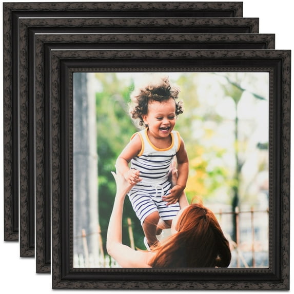 ArtToFrames 22" x 35" Black Engraved Edges Picture Frame, 22x35 inch Black Wood Poster Frame (WOM-4055), 4 Pack