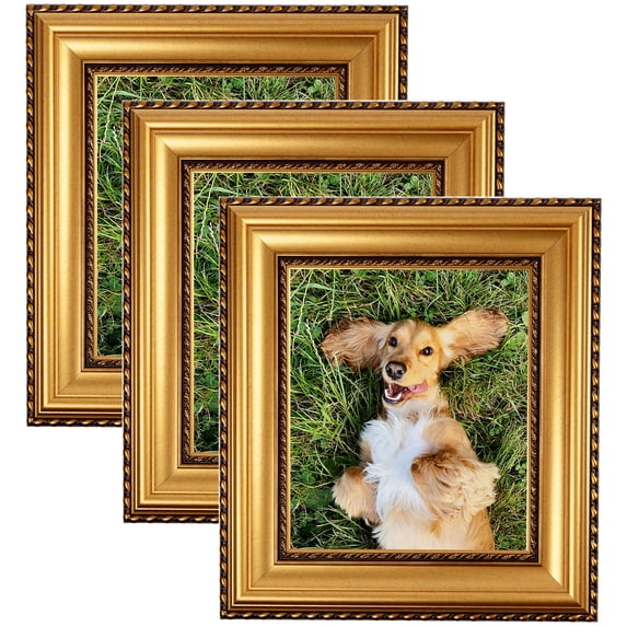 ArtToFrames 22" x 36" Antique Gold and Black with rope Picture Frame, 22x36 inch Multi Wood Poster Frame (WOM-5167), 3 Pack