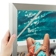 ArtToFrames 22x22 inch Stainless Steel Picture Frame, Silver MDF Poster Frame (3882)