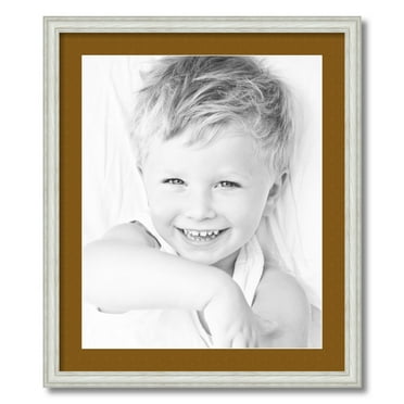 ArtToFrames 22x26 Matted Picture Frame with 18x22 Single Mat Photo Opening Framed in 1.25 Off White Wash on Ash and 2 Coronado Mat (FWM-4098-22x26)