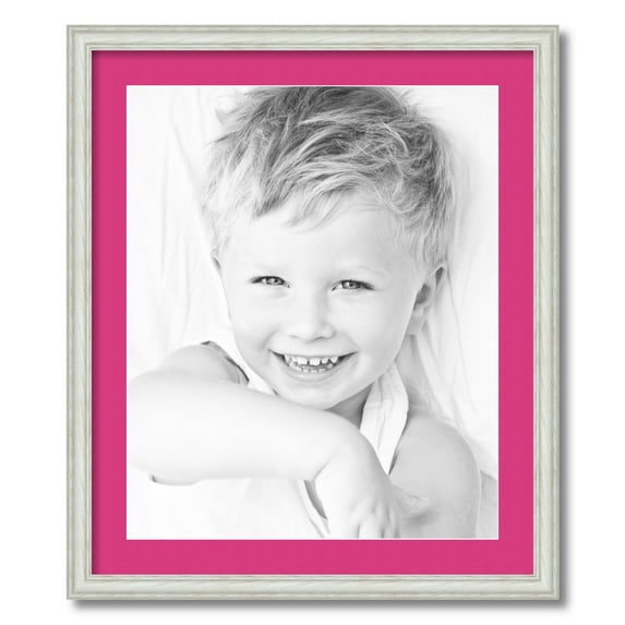 ArtToFrames 22x26 Matted Picture Frame with 18x22 Single Mat Photo Opening Framed in 1.25 Off White Wash on Ash and 2 Tulip Mat (FWM-4098-22x26)