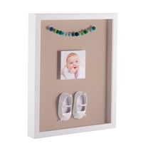 ArtToFrames 22x28 Inch Shadow Box Picture Frame, with a Satin White 1 Wide Shadowbox frame and Grey Beige Mat Backing (4655)