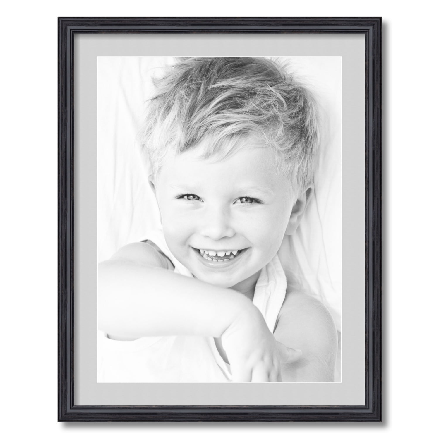 ArtToFrames 22x28 Matted Picture Frame with 18x24 Single Mat Photo Opening Framed in 1.25 Black Stain on Solid Red Oak and 2 Candlewick Mat (FWM-4083-22x28)