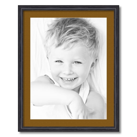 ArtToFrames 22x28 Matted Picture Frame with 18x24 Single Mat Photo Opening Framed in 1.25 Black Stain on Solid Red Oak and 2 Coronado Mat (FWM-4083-22x28)
