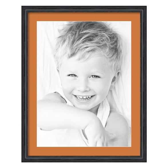 ArtToFrames 22x28" Matted Picture Frame with 18x24" Single Mat Photo Opening Framed in 1.25" Black Stain on Solid Red Oak and 2" Octoberfest Mat (FWM-4083-22x28)