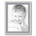 thumbnail image 1 of ArtToFrames 22x28 Matted Picture Frame with 18x24 Single Mat Photo Opening Framed in 1.25 Off White Wash on Ash and 2 Silver Mat (FWM-4098-22x28), 1 of 8