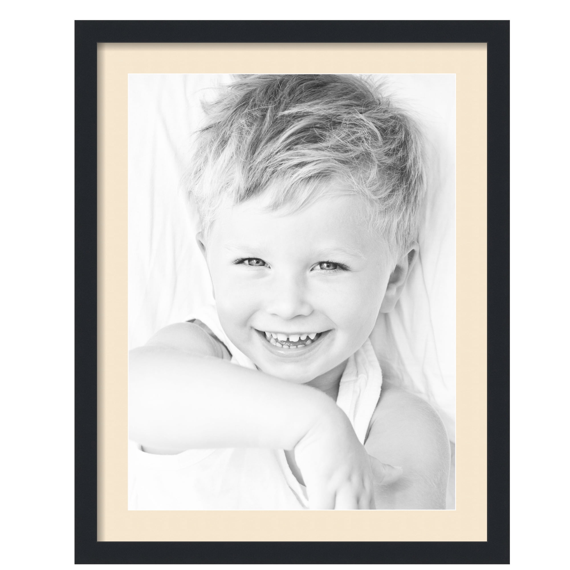 ArtToFrames 22x28" Matted Picture Frame with 18x24" Single Mat Photo Opening Framed in 1.25" Satin Black and 2" Alabaster Mat (FWM-3926-22x28)