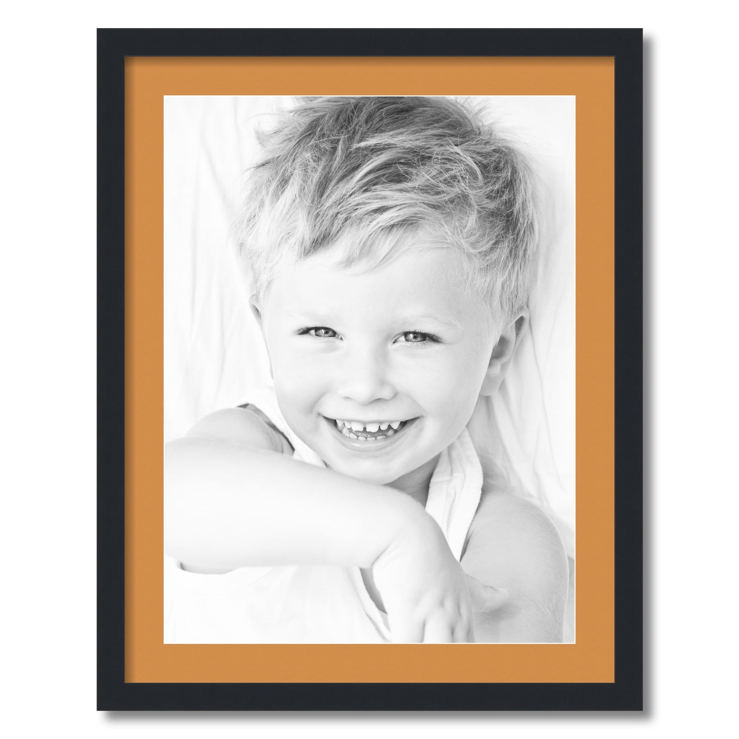 ArtToFrames 22x28 Matted Picture Frame with 18x24 Single Mat Photo Opening Framed in 1.25 Satin Black and 2 Amber Mat (FWM-3926-22x28)