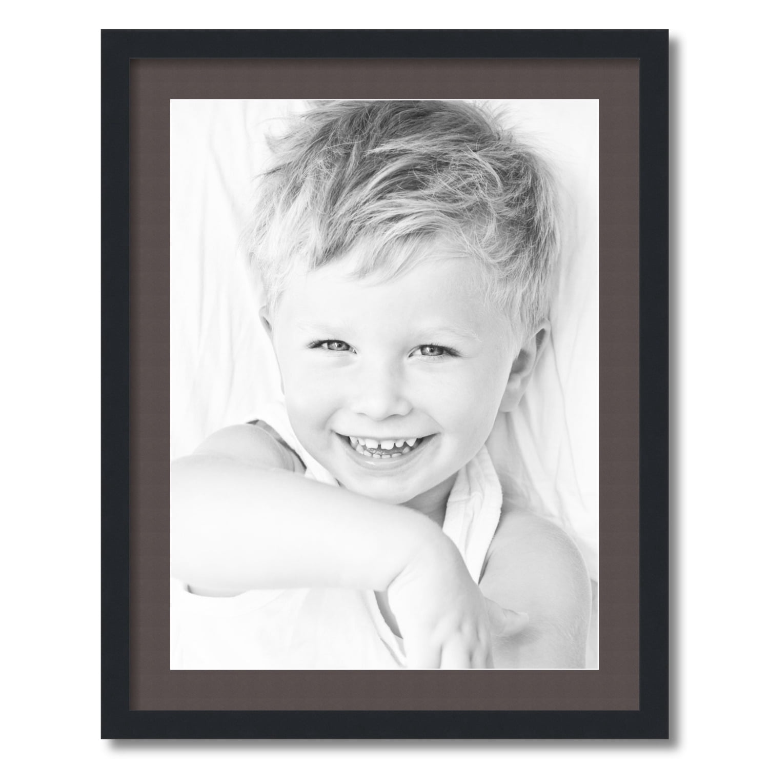 ArtToFrames 22x28 Matted Picture Frame with 18x24 Single Mat Photo Opening Framed in 1.25 Satin Black and 2 Chestnut Mat (FWM-3926-22x28)