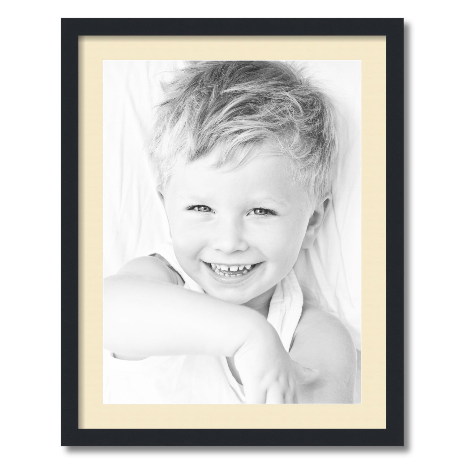 ArtToFrames 22x28 Matted Picture Frame with 18x24 Single Mat Photo Opening Framed in 1.25 Satin Black and 2 Cream Mat (FWM-3926-22x28)